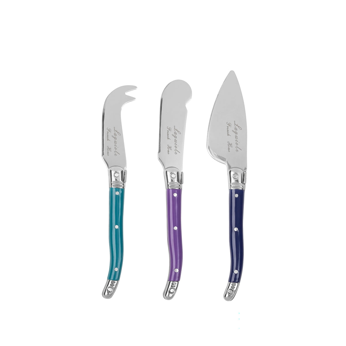 Small Laguiole Cheese Knives Plum Rose-set of 3